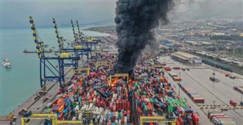   اندلاع حريق فى ميناء بمدينة الاسكندرونة التركية جراء الزلزال