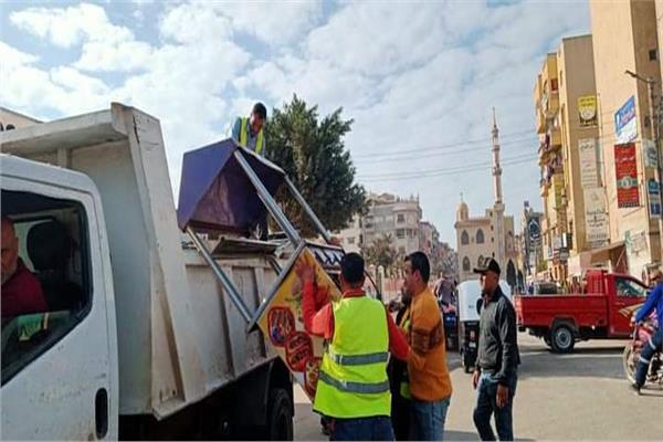 رفع 1090 حالة إشغال طريق مخالف بنطاق 5 مراكز بالبحيرة