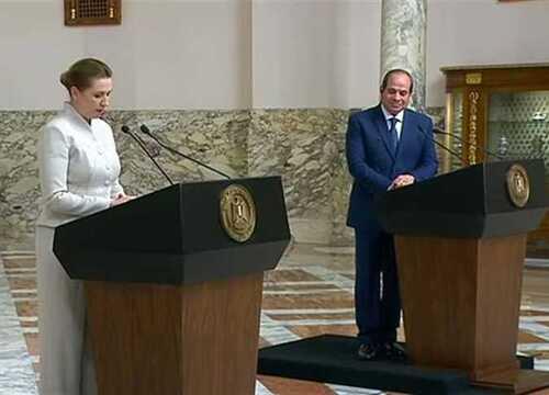 رئيسة وزراء الدنمارك تشكر السيسي على دوره الرائد في المنطقة