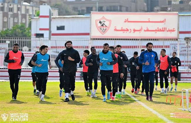 تدريبات استشفائية للاعبي الزمالك على هامش مران اليوم