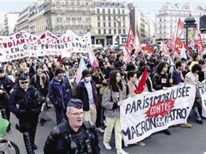 مظاهرات فى فرنسا بعد تمرير قانون التقاعد دون تصويت