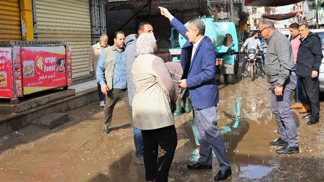 محافظ الغربية يتفقد جهود الوحدات المحلية في رفع مياه الأمطار بطنطا والسنطة وزفتى