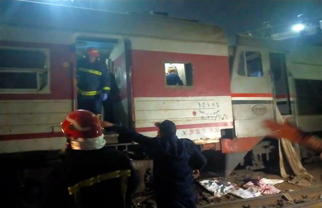 أسماء المصابين.. محافظ القليوبية يصل موقع حادث تصادم قطار منوف