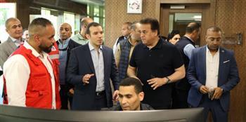 وزير الصحة يتفقد غرفة الطوارئ بهيئة الإسعاف المصرية لمتابعة العمل بخطة التأمين الطبي