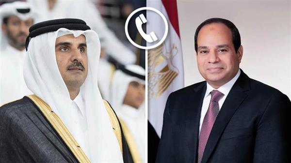 الرئيس السيسي يهنئ هاتفيا أمير قطر بحلول عيد الفطر
