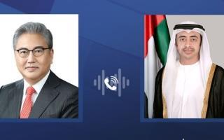  وزيرا خارجية الإمارات وكوريا الجنوبية يبحثان التطورات في السودان