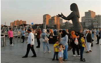   شاهد احتفالات المواطنين بثاني أيام عيد الفطر من ممشى أهل مصر