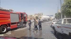 السيطرة على حريق بسيارة نقل محملة بالسيراميك فى الغربية