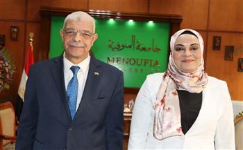 سعاد بيومى رئيسا للإدارة المركزية لمكتب رئيس جامعة المنوفية 
