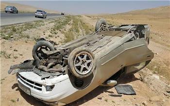 مصرع شخص وإصابة 4 آخرين في انقلاب سيارة على طريق أسيوط الغربي