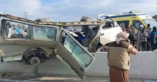   مصرع 6 أشخاص وإصابة 12 في حادث تصادم بالطريق الصحراوي بالمنيا