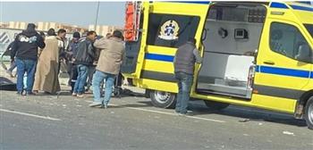   إصابة 13 شخصا فى انقلاب ميكروباص على الطريق الصحراوى الغربى بأسوان