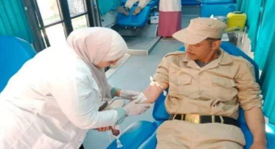 حملة للتبرع بالدم فى مديرية أمن المنيا