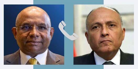 وزير الخارجية يناقش مع نظيره المالديفى أبرز ملفات العلاقات الثنائية 