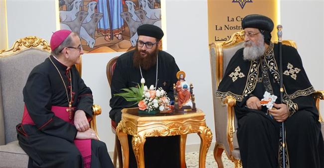 البابا تواضروس يستقبل رئيس أساقفة ميلانو