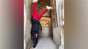   أول رد من فتاة سيشن اليوجا داخل مقبرة تيجران الأثرية بالإسكندرية
