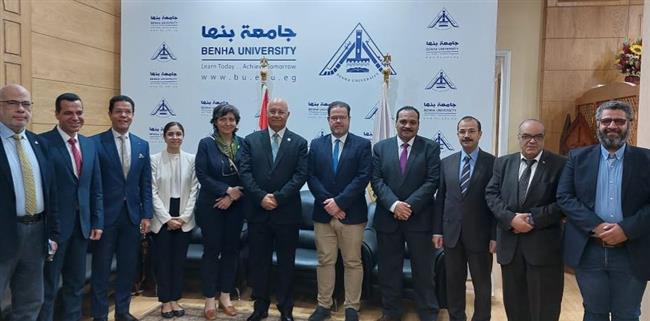 رئيس جامعة بنها يستقبل وفدا من منظمة التعاون الاقتصادي والتنمية