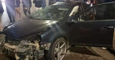 إصابة سيدتين بانقلاب سيارة ملاكى بعد مصنع الأسمنت اتجاه المطار فى أسيوط 