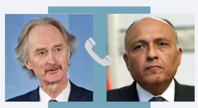 شكري يتلقى اتصالا هاتفيا من مبعوث الأمم المتحدة الخاص إلى سوريا