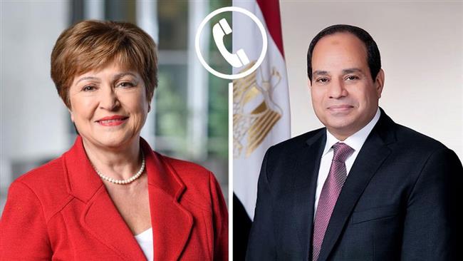 الرئيس السيسي يتلقى اتصالاً هاتفياً من مدير عام صندوق النقد الدولي