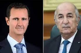   الرئيس السوري يبحث مع نظيره الجزائري المستجدات الإيجابية في العلاقات العربية