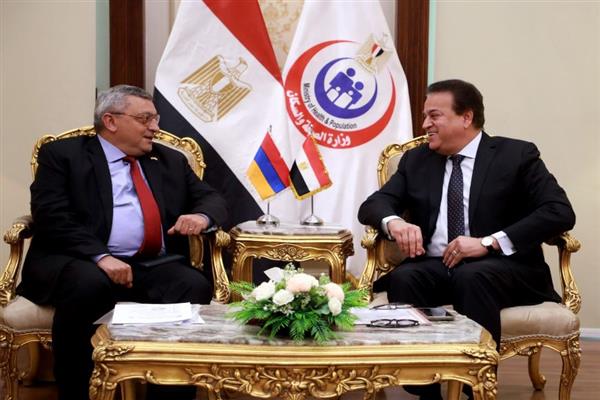 وزير الصحة يبحث مع سفير أرمينيا إعادة تفعيل اتفاقيات التعاون الموقعة بين البلدين في المجال الصحي