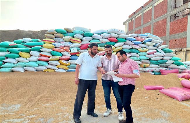 ضبط 107 أطنان قمح داخل نقاط تجميع غير رسمية بكفر الدوار