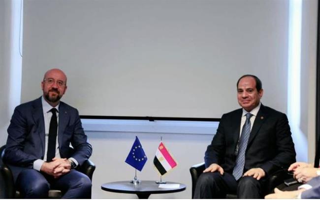الرئيس السيسي يلتقي رئيس المجلس الأوروبي على هامش قمة ميثاق التمويل العالمي الجديد