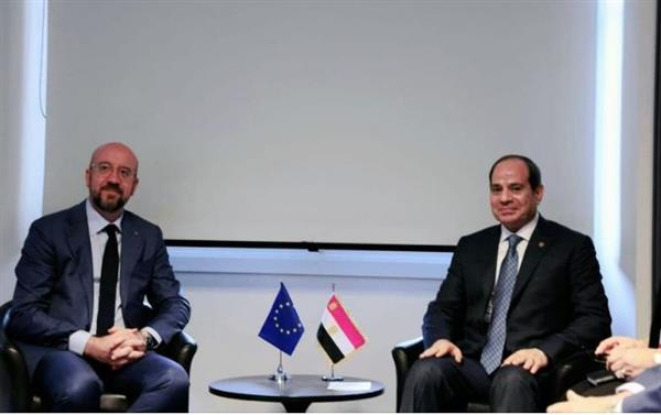 الرئيس السيسي يلتقي رئيس المجلس الأوروبي على هامش قمة ميثاق التمويل العالمي الجديد