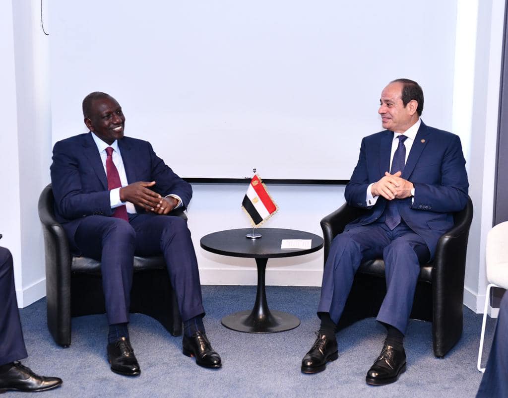 الرئيس السيسى يبحث مع نظيره الكينى بباريس مستجدات الوضع فى السودان