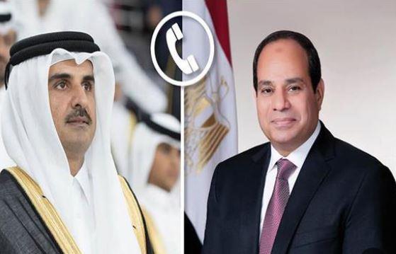 الرئيس السيسى يتلقى اتصالا من أمير قطر للتهنئة بحلول عيد الأضحى