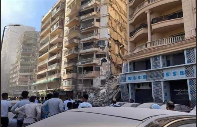 ارتفاع عدد المصابين في عقار الإسكندرية المنهار إلى ٤ مصابين