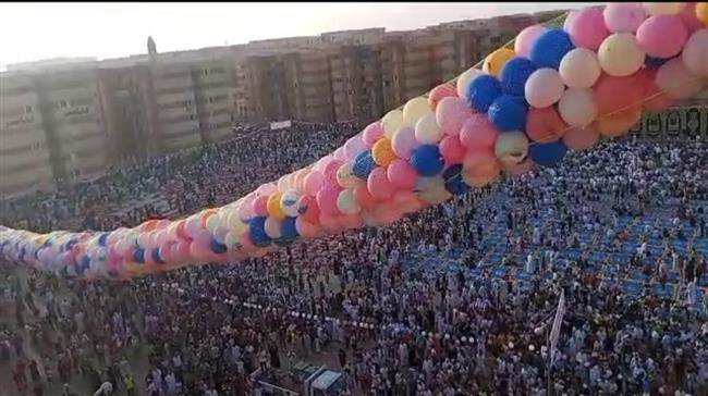 شاهد.. أكبر مصلى بمدينة بدر يستقبل المواطنين لأداء صلاة عيد الأضحي 