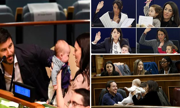 «الأمومة قبل أي شئ».. برلمانات تسمح باصطحاب الأطفال| شاهد