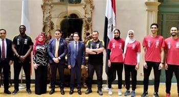 بسام راضي يحفز بعثة منتخب التايكوندو المشارك في بطولة الجائزة الكبرى بروما