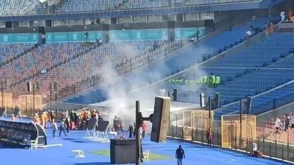 حريق في استاد القاهرة قبل لقاء القمة