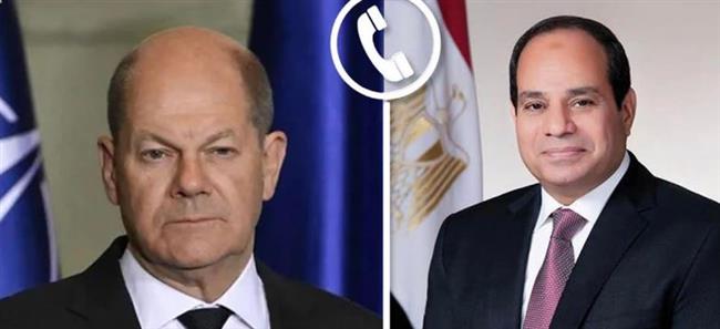 الرئيس السيسي يتلقى اتصالاً هاتفياً من المستشار الألماني أولاف شولتز