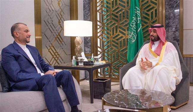 تفاصيل لقاء ولى العهد السعودى مع وزير الخارجية الإيرانى