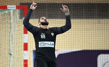 كريم هنداوي رجل مباراة الزمالك ومضر السعودي بنصف نهائي بطولة اليد
