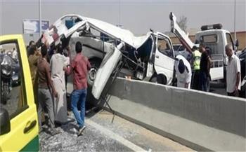   بالأسماء.. إصابة 5 أشخاص فى حادث تصادم على طريق شبرا بنها الحر