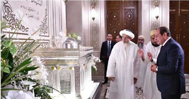 افتتاح الرئيس السيسي مسجد السيدة نفيسة بعد تطويره يتصدر اهتمامات الصحف