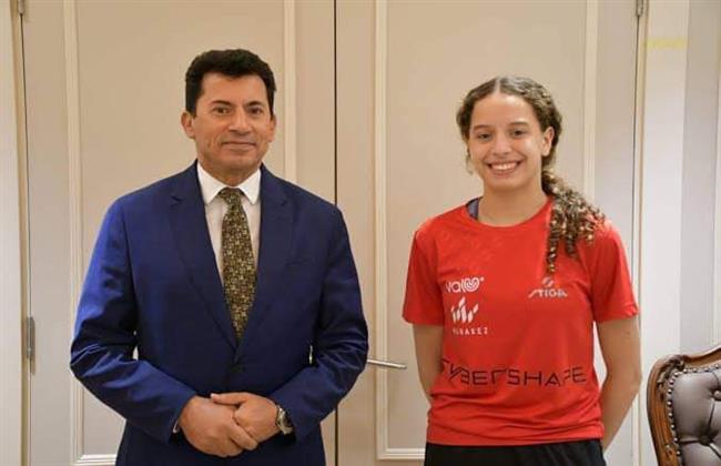 وزير الرياضة يهنئ هنا جودة بالإنجاز التاريخي والفوز ببطولة إفريقيا لتنس الطاولة