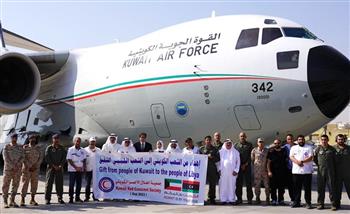   إقلاع طائرة الإغاثة الرابعة الكويتية إلى ليبيا بـ10 أطنان من المواد الإغاثية والطبية
