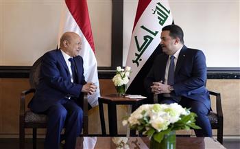   رئيس الوزراء العراقي يؤكد خلال لقائه "العليمي" التزام بلاده بدعم استقرار اليمن