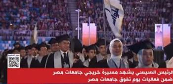   الرئيس السيسي يشهد مسيرة خريجى جامعات مصر