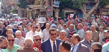   مسيرة شعبية لتأييد "السيسي" للترشح للرئاسة لفترة ثالثة بمدينة طنطا
