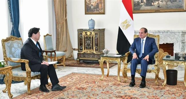 الرئيس السيسي يستقبل وزير خارجية اليابان
