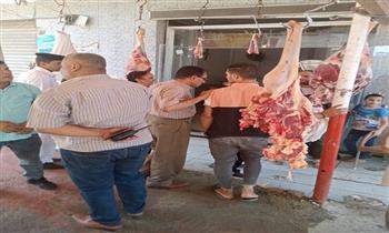 حملات تفتيش على الأسواق ومحلات الجزارة بحي شرق شبرا الخيمة
