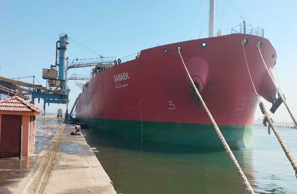 ميناء الإسكندرية يستقبل سفينة عملاقة تحمل 100 ألف طن قمح