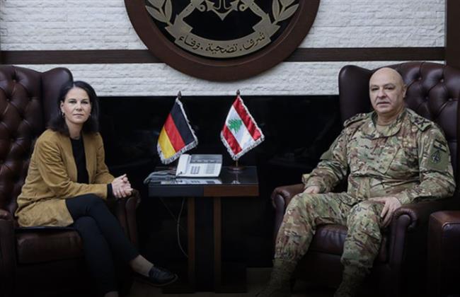 قائد الجيش اللبناني يبحث مع وزيرة الخارجية الألمانية التطورات على الحدود الجنوبية